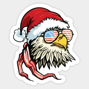 Bald Eagle Christmas Patriotic Sticker